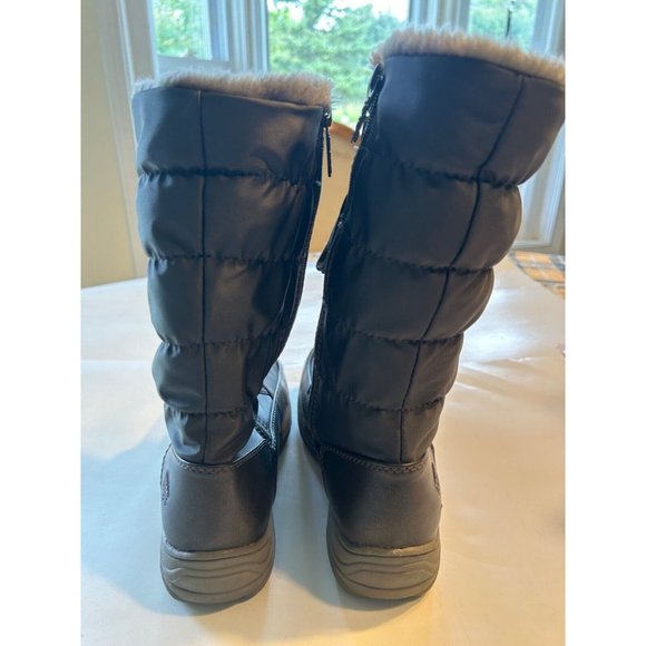 Women's Totes Quilted Claudia Size 7M Pewter Grey Lace Up Zipper - Picture 6 of 8